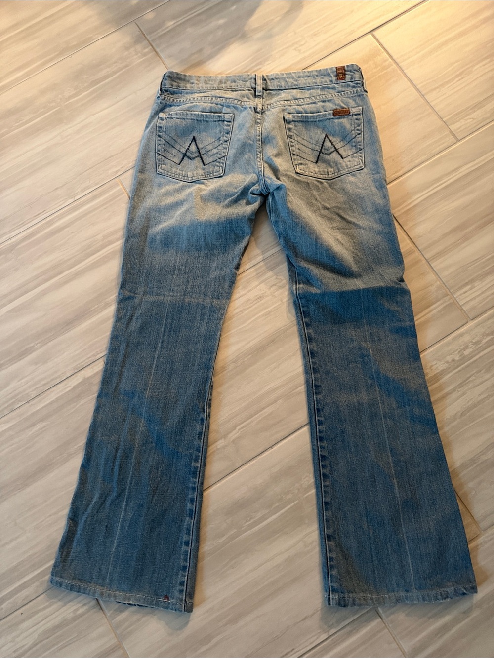 7 For All Mankind Light Blue Flare Jeans - Picture 2 of 2